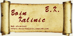 Boin Kalinić vizit kartica